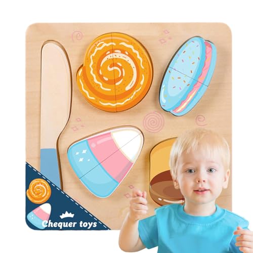 Holzschneidepuzzles, Holzspielzeug-Essensset - Obst Schneidespielzeug Holz Rollenspiel Essen,Puzzle-Küchenspielzeug, Lernspielzeug für Vorschulkinder, für Kinder, und Kleinkinder von Generisch