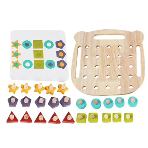 Holzunterrichtsspielzeug, Holzpädagogikspielzeug für Kinder, Entwicklungsspiel für Feinmotorik -Fähigkeiten, Screw Nut Disassembly Activity Board Farberkennung STEM Vorschule Lernpädagogikspielzeug fü von Generisch