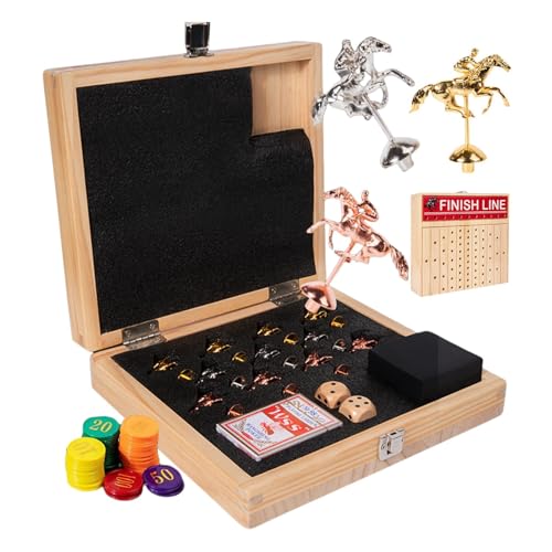 Horse Race Board Game | Horse Race Game with Dice | Wooden Horse Racing Game | Horse Dice Cards Game | Logical Thinking Board Game Interactive & Engaging Wood for Birthdays, Christmas, Or New Year von Generisch