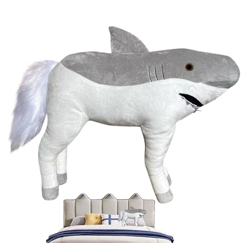 Horse Shark Plush Plüschpferd Spielzeug Plüschpferd Kuscheltier Kuscheltier Körperkissen Haie Hybrid-Plüschtier Fisch Umarmungskissen 50cm Plüschtier von Generisch