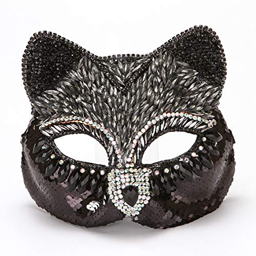 Hworks Katzengesicht Cosplay Maske mit Strass Party Overhead Cover Halloween Kostüm Requisiten Hworks Katzengesicht Cosplay Maske mit Strass Party Overhead Cover Halloween Kostüm Requisiten von Generisch