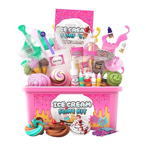 Ice Cream Slimes Set, Schleim Selber Machen Set, Eiscreme Schleim Kinder, Fluffys Butter Slimes Set Für Mädchen Alter 8–12 Jahre von Generisch