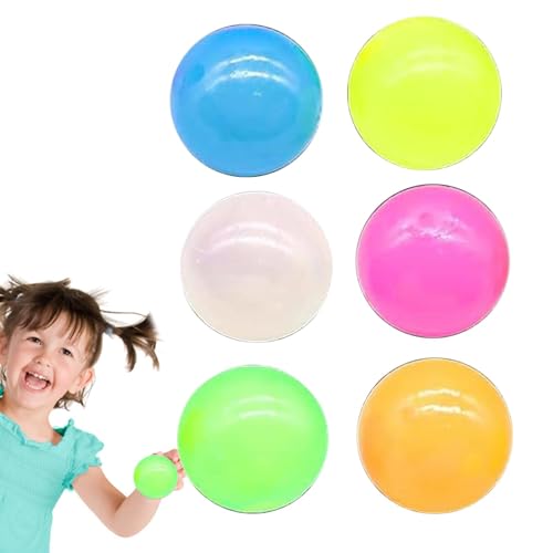 Im Dunkeln Leuchtende Klebebälle,Glorbs Klebebälle An Die Wand Werfen, Glorbs Bälle,Sensory Klebrige Leuchtbälle, Superweiche Klebrige Leuchtbälle,Farbenfrohes Zappelspielzeug Sensorisches Spielzeug von Generisch