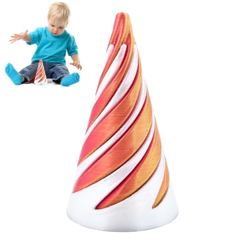 Impossible Cone, Spiral Cone Fidget Toy, Unmögliche Pyramiden-Passthrough-Skulptur, gedrucktes SPI-RAL-Kegelspielzeug, Cone Fidget Toy Egyptian Pyramid Decorative Statue Stress Relief Finger Games von Generisch