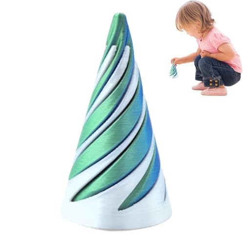 Impossible Cone, Spiral Cone Fidget Toy, Unmögliche Pyramiden-Passthrough-Skulptur, gedrucktes SPI-RAL-Kegelspielzeug, Cone Fidget Toy Egyptian Pyramid Decorative Statue Stress Relief Finger Games von Generisch