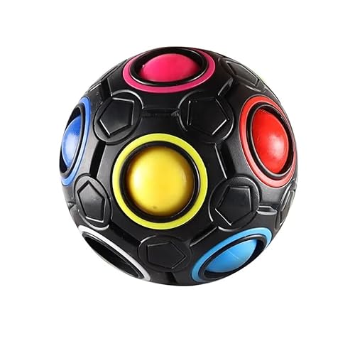 Infinity Ball Regenbogenball - Anti Stess Ball - Stressspielzeug Geschicklichkeitsspiel für jung und alt, Erwachsene oder Kinder in schwarz von Generisch