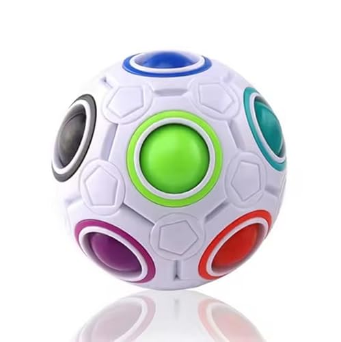 Infinity-Ball - Regenbogenball - Anti Stress Ball - Stressspielzeug Geschicklichkeitsspiel für jung und alt, Erwachsene oder Kinder in Weiss von Generisch