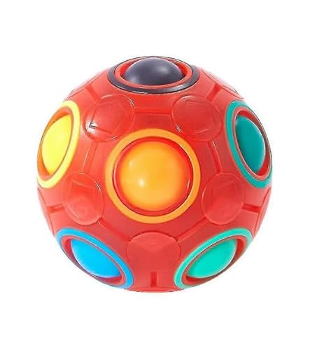 Infinity-Ball - Regenbogenball - Anti Stress Ball - Stressspielzeug Geschicklichkeitsspiel für jung und alt, Erwachsene oder Kinder in rot von Generisch