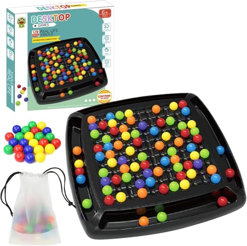 Intellektuelles Schachbrett, 241 Stück Brettspiel Kugeln, Rainbow Ball Elimination Brettspiel, Intellectual Chessboard,Familienspiele, Tabletop Familienspiele Partyspiele für Kinder (120 Stück) von Generisch