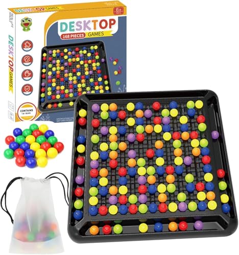 Intellektuelles Schachbrett, 241 Stück Brettspiel Kugeln, Rainbow Ball Elimination Brettspiel, Intellectual Chessboard,Familienspiele, Tabletop Familienspiele Partyspiele für Kinder (168 Stück) von Generisch