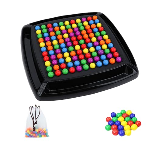 Intellektuelles Schachbrett Doppelduell, 120 Bälle Intellektuelles Schach Brettspiel Rainbow Ball, Tabletop Gesellschaftsspiele, Matching Strategiespiele Brettspiel für Kinder Erwachsene von Generisch