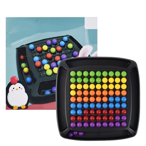 Intellektuelles Schachbrett Doppelduell, 120 Bälle Intellektuelles Schach Brettspiel Rainbow Ball, lustiges Tischstrategiespiel, Tabletop Familienspiele Partyspiele für Erwachsene Kinder (84pcs) von Generisch