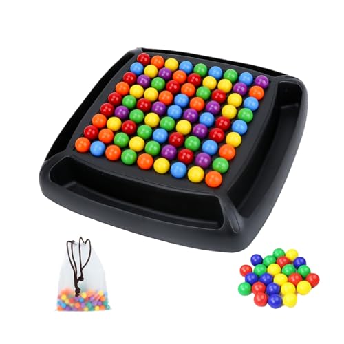 Intellektuelles Schachbrett Doppelduell, 80 Bälle Intellektuelles Schach Brettspiel Rainbow Ball, Tabletop Gesellschaftsspiele, Matching Strategiespiele Brettspiel für Kinder Erwachsene von Generisch