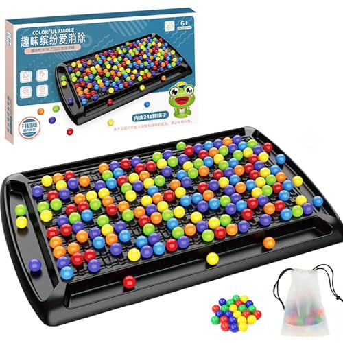 Intellektuelles Schachbrett Doppelduell,Rainbow Ball Gesellschaftsspiele,Magnetisches Schachspiel,Elimination Brettspiel,Tabletop Familienspiele Partyspiele für Erwachsene Kinder (240 Bälle) von Generisch