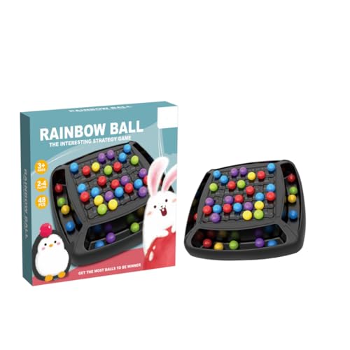 Intellektuelles Schachbrett Doppelduell,Rainbow Ball Gesellschaftsspiele,Magnetisches Schachspiel,Elimination Brettspiel,Tabletop Familienspiele Partyspiele für Erwachsene Kinder (48 Bälle) von Generisch