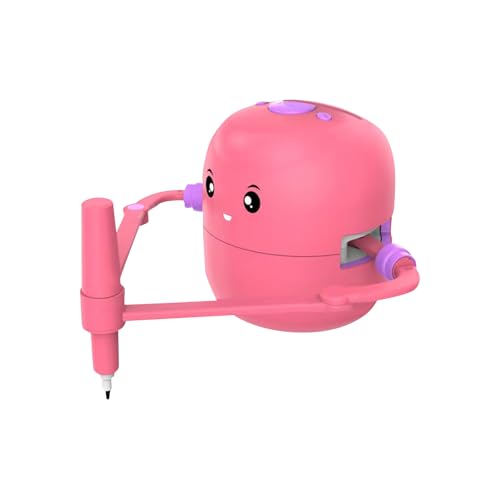 Intelligenter Zeichenroboter, interaktiver pädagogischer Zeichenroboter für Kinder, Montessori-Lernspielzeug mit Sprachinteraktion, enthält 100 Lernwortkarten und 12 Farbstifte, ab 5 Jahren (pink) von Generisch