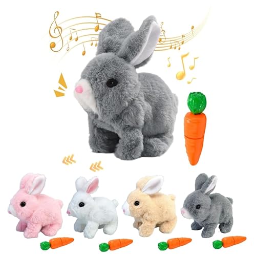 Ostergeschenke Kinder, Interaktives Kaninchen Spielzeug, Kuscheltier Hase, Ostern Geschenke Kinder, Osterhasen Figuren Groß, Kaninchenspielzeug, Karottenspielzeug (Beige) von Generisch