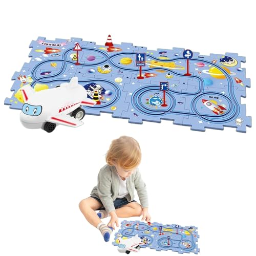 Interaktives Rennstrecken-Puzzle, Puzzle Racer Kinder-Autostrecken-Set,Kinder-Rennbahn-Schienenauto-Spielzeug | Mehrzweckpädagogisches Vorschulspielzeug für Menschen jeden Alters von Generisch