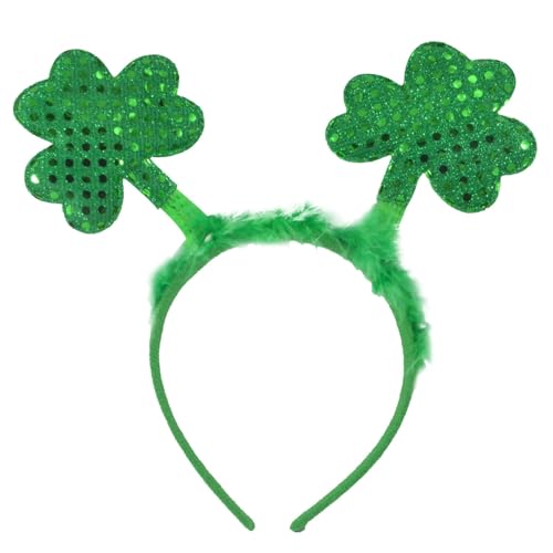 Irische Haar-Accessoires St. Patrick's Day Nationalfeiertag Grünes Blumen-Stirnband Grüner Hut Kopfschmuck Stirnband Flaschenhalter Laufen (Light Green, One Size) von Generisch