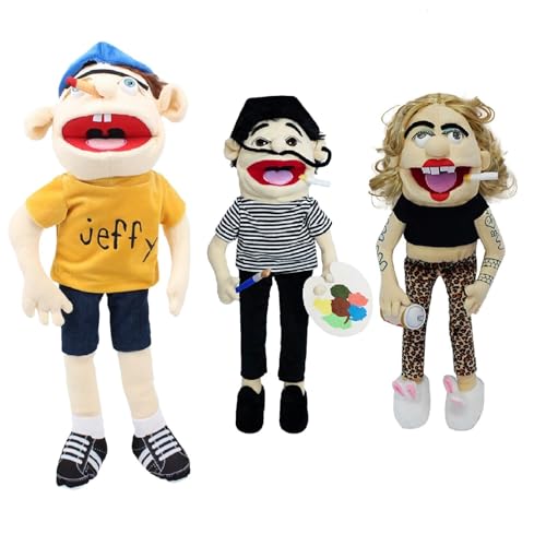 Jeffy Puppet, Handpuppen der Jeffy-Serie für Kinder, Lustige Interaktive Stichpuppe mit Beweglichem Mund und Abnehmbarer Kleidung, Schelmisches Cartoon Rollenspiel Plüschtier, zum Geschichtenerzählen von Generisch