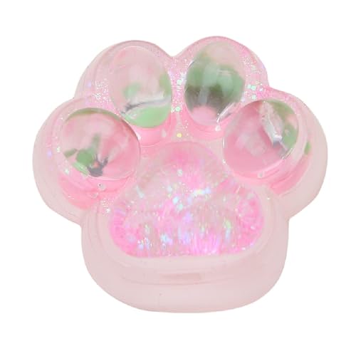 Jelly Handgemachtes Big Cat Paw Squeeze Toys aus Silikon, Transparent Niedliche Katzenpfoten-Quetschbälle, Squishy-Spielzeug zum Stressabbau (Pink) von Generisch