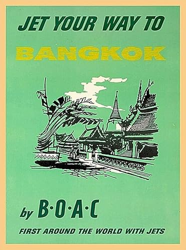 Jigsaw Puzzles 1000 Teile Jet your way to Bangkok Thailand BOAC Vintage Travel Advertisement Art Print Wall Art Wooden Puzzle Toys Games for Adults Children Kids Teenager Gift von Generisch