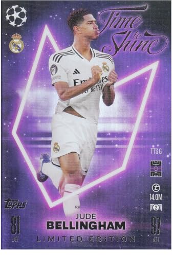 Jude Bellingham Madrid Zeit zu glänzen Topps Limited Edition Fußball Sammelkarte TTS 6 von Generisch