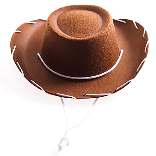 Jungen Cowboy-Outfits mit Kappen Verkleiden 1 für Requisite Kinderhut Dekorationen Party Cowboy Rot Urlaub Caps Lederhüte für Frauen (Braun, Einheitsgröße) von Generisch