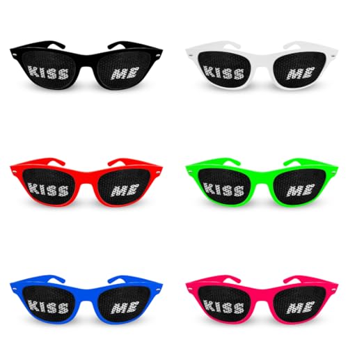 KISS ME | Partybrille | Spaßbrille | Atzenbrille | Lustige Brille | Spassbrille | Party Zubehör für Partys, Clubs & Malle von Generisch