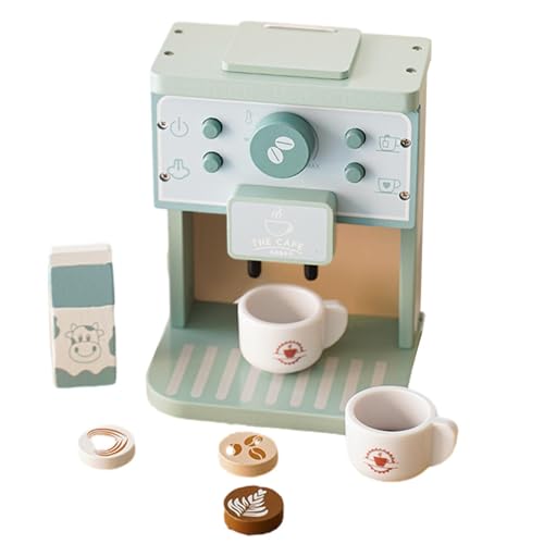 Kaffeemaschine Spielzeugset, Kinderkaffeemaschine Holzküchenspielzeug, Hölzerne Kinder Kaffeemaschine Playset Toy, Küchenzubehör tun so, als ob sie zum Geburtstag EIN Bildungsset Spielen, von Generisch