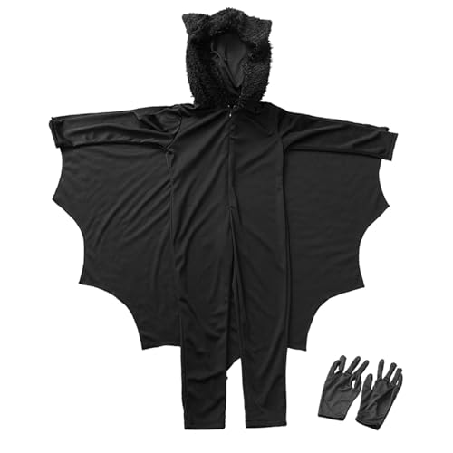 Kapuzenumhang für Halloween, Kinder, Fledermausflügel, Cosplay-Overall, Handschuhe, Gothic, Steampunk, Performance-Kleidungs-Set Kapuzenumhang für Halloween, Kinder, Fledermausflügel, Cosplay-Overall, Handschuhe, Gothic, Steampunk, Performance-Kleidungs-Set von Generisch
