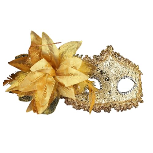 Karneval Karneval Maske Venezianische gefälschte Blume Floral Spitze Maskerade Kostüm Zubehör Kostüme Masken Ball Party Stirnbänder 2025 Frauen Karneval Outfit Kopfschmuck Karneval Masken von Generisch