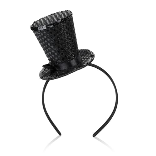 Karneval Zylinder Stirnband Zirkus Zylinder Hut Tanzparty Urlaub Kostüm Dekor Kopfschmuck Mini Gothic Stirnband Tee Karneval Party Hüte Haarband für Mädchen von Generisch