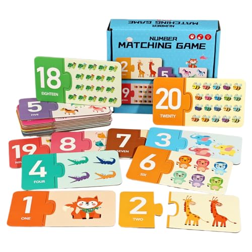 Karten Zuordnungsspiel - Alphabet Zahlen Zuordnungsspielkarten,Logisches Denken Und Zählen Lernspielzeug Für Und Mädchen Im - Vorschulalter Von 1,5–6 Karten Zuordnungsspiel - Alphabet Zahlen Zuordnungsspielkarten,Logisches Denken Und Zählen Lernspielzeug Für Und Mädchen Im - Vorschulalter Von 1,5–6 von Generisch