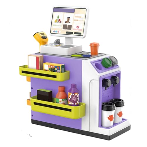 Kassenspielzeug, Kinder Spielen Kassentheke,Realistisches Spielzeug für eine Kaffeemaschine - Cartoon Play Shopping Counter zur Förderung sozialer Fähigkeiten von Generisch