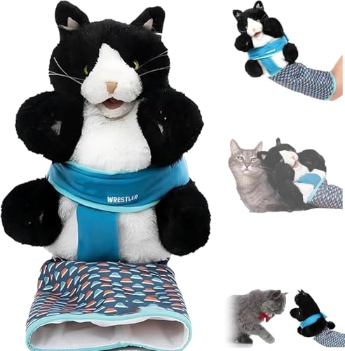 Katzen Puppet Wrestler, Katze Wrestling Spielzeug Puppet, Katze Hand Puppet Ringen, Interaktive Handpuppe mit robuster Polsterung, Langlebiges Plüsch Stofftier Spielzeug (1 Stück) von Generisch