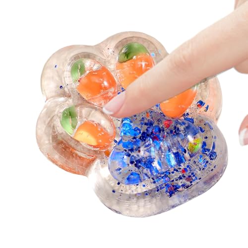 Katzenpfoten Quetschspielzeug, Silikon TA-ba Big Cat Paw Squeeze Zappelspielzeug, Süßes Weiches Mehrfarbiges Katzenpfoten Squishy Sensorspielzeug, für Kinder und Erwachsene von Generisch