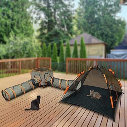 Katzentunnelgehege - Tragbares Katzenhaus und Spielzelt im Freien für Katzen, Kaninchen, Frettchen und Kleintiere - Ideal für Outdoor-Abenteuer! von Generisch