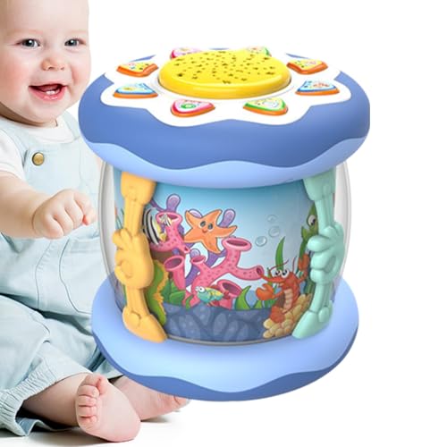 Kid Drum, Cute Cartoon Sea Animal Music Toy with Light and Music, Educational Instruments Toy, Sea Animal Drum Toy for Kids, Multi-Functional Kids Hand Drum Toy for Preschoolers von Generisch