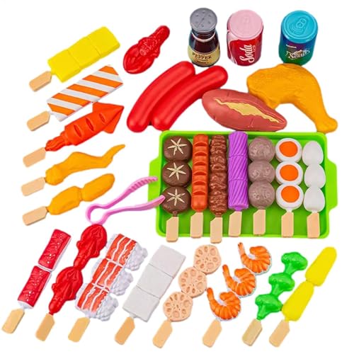 Kids Barbecue Toy Set - Food Barbecue Play Set | Children's Play House Barbecue Toys, Portable Grill Toy Set Pretend Play, Cooking Playset Interactive Toys For Kids BBQ Accessories Toy And von Generisch