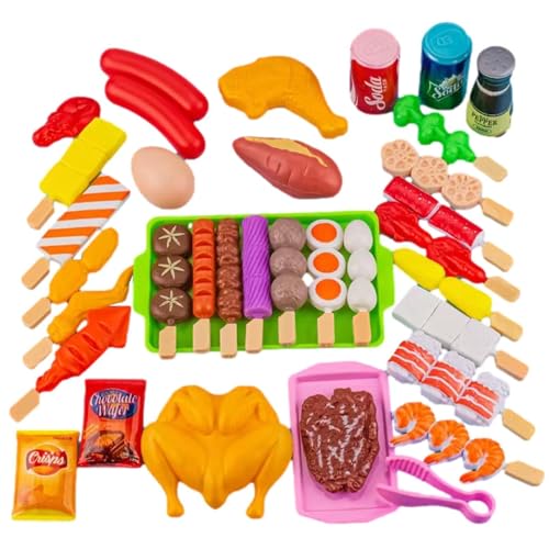 Kids Barbecue Toy Set - Food Barbecue Play Set | Children's Play House Barbecue Toys, Portable Grill Toy Set Pretend Play, Cooking Playset Interactive Toys For Kids BBQ Accessories Toy And von Generisch