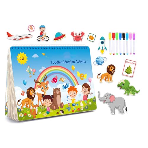 Kids Busy Book - Monttessori Toys Busy Book For Todddlers | Kindergarten Lernaktivitäten Buch Spielzeug | Vorschule Lernaktivitäten Buch, Interaktive Kinderbücher, Lernbücher für Mädchen, von Generisch