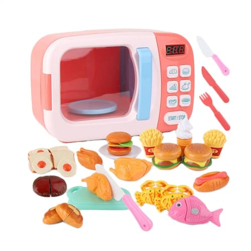 Kids Kitchen Playset - Spielzeugküchenset, Mikrowellenspielspielzeug | Frühe Lernspielzeugkochfähigkeiten, Sound Tun, Um Küchenspielzeug -Set Zu Spielen, Spaß Zum Spielen Für Kinder, Batteriebetrieben von Generisch