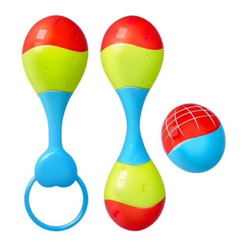 Kids Maracas Shaker Instrument Set, Musical Shaker Maracas, Handheld Maracas Shaker, Multifunktionale Verwendung, Lebendiger Klang, Bunt, 3 Stück, für Kinder, Anfänger, Profis von Generisch