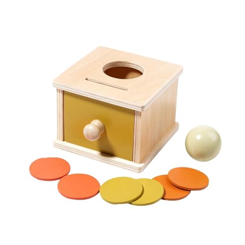 Kids Object Permanence Toys, Fine Motor Skills Developmental Game, Ball Drop Drawer Box, Inspired Learning Toy, Coin Box Kleinkindspielzeug, Buntes Spielzeug Mit Mehreren Form-Rätsel-Schubladen von Generisch