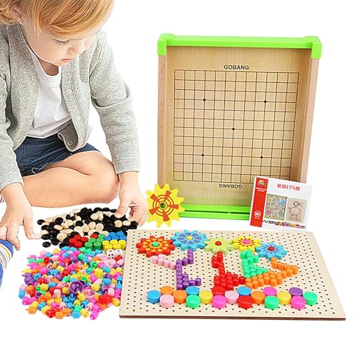 Kids Pegboard-Puzzle, Farbpassungsspielzeug, Pegboard, Early Learning Toy, fördern künstlerischer Ausdruck, lang anhaltende Verwendung 11,81 x 9.45x1,69 Zoll von Generisch