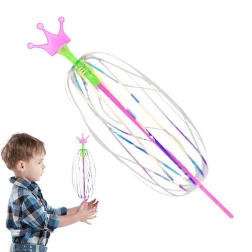 Kids Spinner Twirler, Spinner Wand für Kinder | Glühende Twirler Rainbow Bubble Zauberstab - Blasenspielzeug rotierender Zauberstab, interaktives Spielzeug für Kinder Erwachsene im Innenbereich im Fre von Generisch