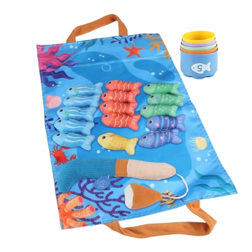Kinder Angelspiel | Vorschule Stoff Angelspiel - Interaktives Lernspielzeug Mit Stapelbechern Sinneswahrnehmung Für Vorschulkinder Wasser Kinder Badewanne Partyschwimmbecken Kinder Angelspiel | Vorschule Stoff Angelspiel - Interaktives Lernspielzeug Mit Stapelbechern Sinneswahrnehmung Für Vorschulkinder Wasser Kinder Badewanne Partyschwimmbecken von Generisch