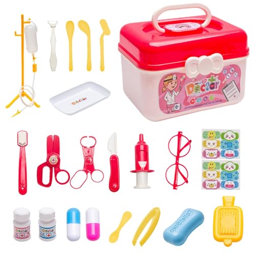 Kinder Arzt Spielset | 23 stücke Spielhaus Spielzeug Arzt Set Stethoskop Kinder Spielhaus Aufbewahrungsbox,Simulation Doctor Supplies Toy Boy Girl Box für Geschenke ab 3 Jahren Kinder Arzt Spielset | 23 stücke Spielhaus Spielzeug Arzt Set Stethoskop Kinder Spielhaus Aufbewahrungsbox,Simulation Doctor Supplies Toy Boy Girl Box für Geschenke ab 3 Jahren von Generisch