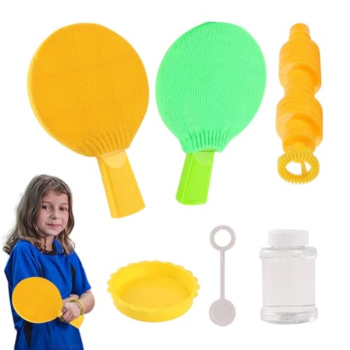 Kinder-Bubble-Schläger-Spielzeug,Bubble-Schläger-Spielzeug-Set - Tischtennisschläger zum Herstellen von Hüpfblasen - Lernspielzeug für den Innen- und Außenbereich zur Förderung der Feinmotorik für Spi von Generisch